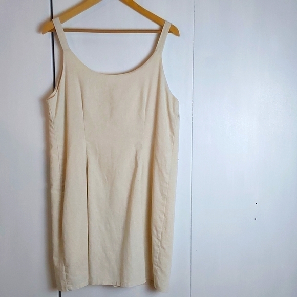 Lush - Womens Linen blend Relaxed Button Front Tunic Neutral Minimalist Sz.L - Picture 6 of 9